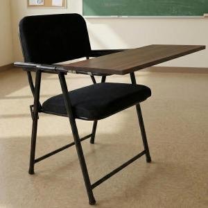 Folding Study Chair with Large Wood-Finish Writing Pad - Ergonomic Padded Seat,Space-Saving Design for Educational & Office Use