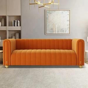 3 Seater Sofa, Plush Boucle Fabric, Contemporary Living Room Furniture, Stylish & Comfortable