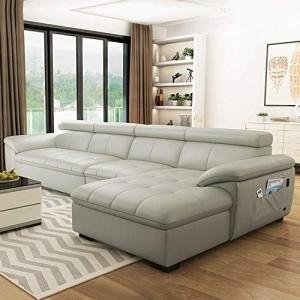Shape 6 Seater Leather Sofa Set | Modern Corner Sofa for Living Room | Comfortable Durable Sectional Couch for Living Room, Hotel