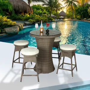 Outdoor Patio Bar Sets 4 Stools and 1 Table (Capicano)