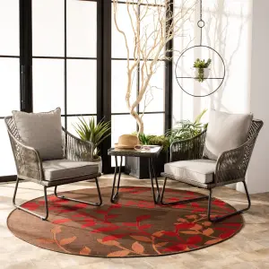 Outdoor Patio Seating Set 2 Chairs and 1 Table Set (Grey)