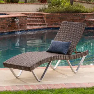 Outdoor Swimming Poolside Lounger (Brown)
