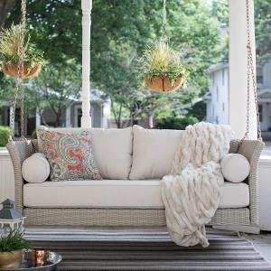 Double Seater Hanging Swing Without Stand For Balcony , Garden Swing (Beige)