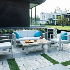 Outdoor Sofa Set 2 Seater , 2 Single seater and 1 Center Table (Beige)