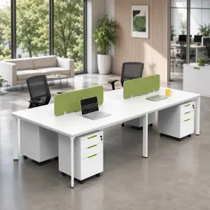 Modern 2+4+6 Person Office Workstation Desk with Durable Metal Frame | Contemporary Office Furniture